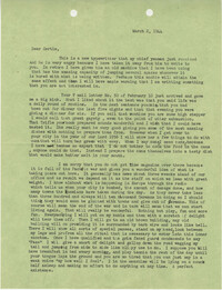 Letter from Sidney Jennings Legendre, March 2, 1944