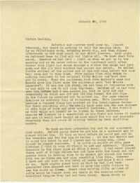 Letter from Sidney Jennings Legendre, January 30, 1943