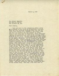 Letter from Sidney Jennings Legendre, March 1, 1948