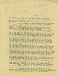 Letter from Gertrude Sanford Legendre, May 1, 1944
