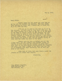 Letter from Gertrude Sanford Legendre, May 4, 1938