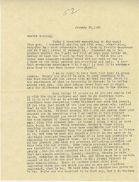 Letter from Sidney Jennings Legendre, January 20, 1943