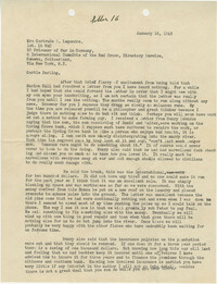Letter from Sidney Jennings Legendre, January 16, 1945