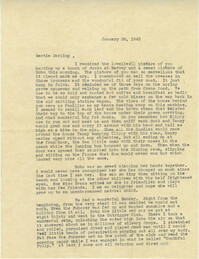 Letter from Sidney Jennings Legendre, January 26, 1943