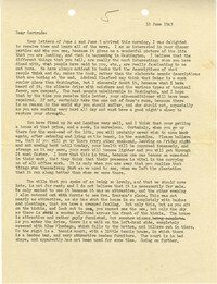 Letter from Sidney Jennings Legendre, June 12, 1943
