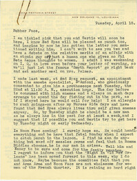 Letter from Olive Legendre, April 15, 1947