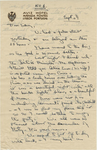 Letter from Gertrude Sanford Legendre, September 10, 1943