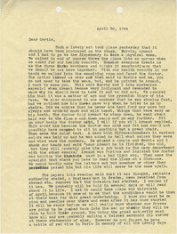 Letter from Sidney Jennings Legendre, April 30, 1944