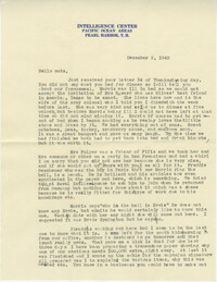 Letter from Sidney Jennings Legendre, December 2, 1942