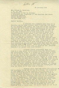 Letter from Sidney Jennings Legendre, January 29, 1945