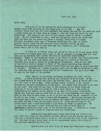 Letter from Sidney Jennings Legendre, April 10, 1943