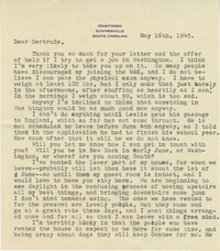 Letter from 'Jeanne,' May 16, 1945