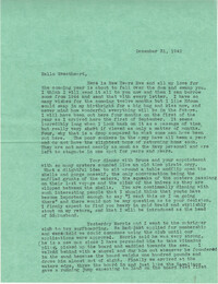 Letter from Sidney Jennings Legendre, December 31, 1942
