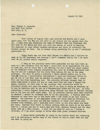 Letter from Sidney Jennings Legendre, August 22, 1945