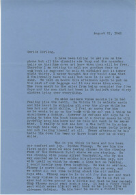 Letter from Sidney Jennings Legendre, August 21, 1942
