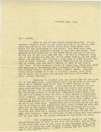 Letter from Sidney Jennings Legendre, January 17, 1943