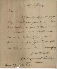 Letter to Thomas J. Grimke from Charles Cotesworth Pinckney, September 13, 1819