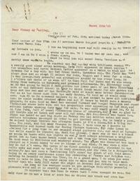 Letter from Gertrude Sanford Legendre, March 10, 1943