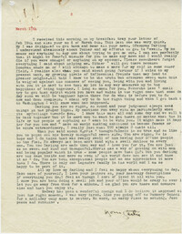 Letter from Gertrude Sanford Legendre, March 11, 1943