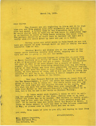 Letter from Gertrude Sanford Legendre, March 14, 1938