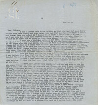 Letter from Gertrude Sanford Legendre, November 10, 1943