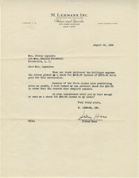 Letter from Sidney Haas, August 23, 1945