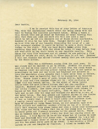 Letter from Sidney Jennings Legendre, February 28, 1944