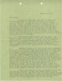 Letter from Sidney Jennings Legendre, February 23, 1944
