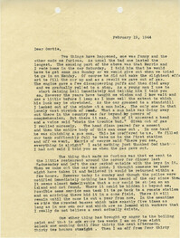 Letter from Sidney Jennings Legendre, February 19, 1944