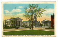 Kings Highway, showing Temple Israel, St. John's Church and Masonic Temple, St. Louis Mo.