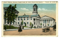 King's Highway, showing Temple Israel, St. John's Church and Masonic Temple, St. Louis, Mo.