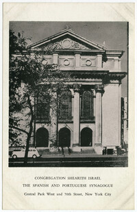 Congregation Shearith Israel, The Spanish and Portuguese Synagogue, Central Park West and 70th Street, New York City