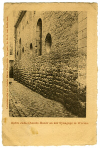 Rabbi Juda-Chasids Mauer an der Synagoge in Worms.
