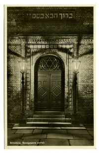 Göteborg. Synagogans portal.