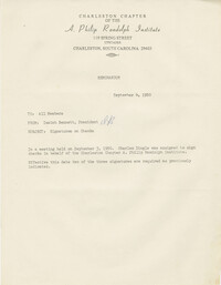 Memorandum granting Charles Dingle the ability to sign checks for the A. Philip Randolph Institute