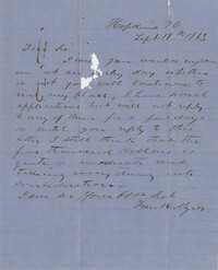 201. Frank Myers to James B. Heyward -- September 18, 1863