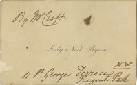 4. Calling card for Lady Noel-Byron to William Craft