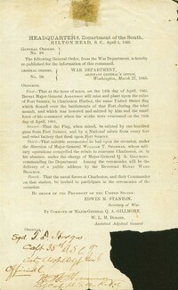 General Orders No. 50 (Raising the flag on Fort Sumter)
