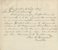 327. James B. Heyward to William C. Bee -- September 10, 1877