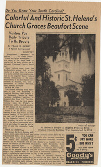 615.  Clipping on St. Helena's Episcopal Church -- ca. 1955