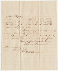 425.  Edward Barnwell to William H. W. Barnwell -- April 3, 1853