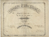 536.  Diploma, University of South Carolina -- June 29, 1868