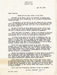 Letter from James Arthur, April 22, 1972