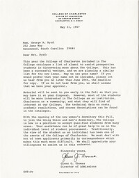 Letter from Glenn G. Thomas, May 31, 1967