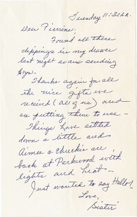 Letter from Lucille Shirmer, undated