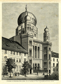 Die Synagoge in der Oranienburger Straße zu Berlin