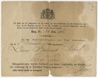 Lion Barend Paerl marriage certificate, 1892