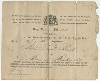Barend Lion Paerl marriage certificate, 1865