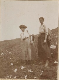 Two women on a hill