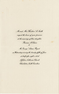 Pierrine and George Byrd's wedding invitation